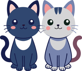 create    cute cat Full Body  vector style silhouette with white background