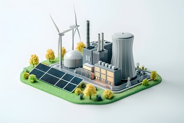 Renewable vs Nuclear Energy Infographic Showcasing Clean Power and Sustainability Solutions