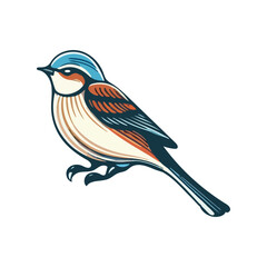 bird on a branch isolated