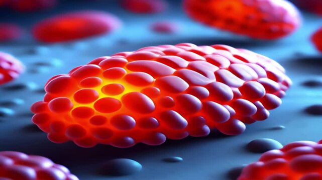 Smallpox virus close-up. Monkeypox virus.