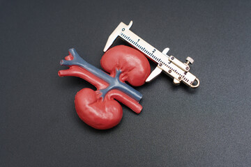 Measuring Kidney Model With Caliper Tool In Educational Context