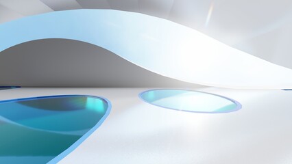 Architecture background arched interior 3d render