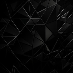 Fototapeta premium Black low poly background, triangular 3D polygonal abstract background