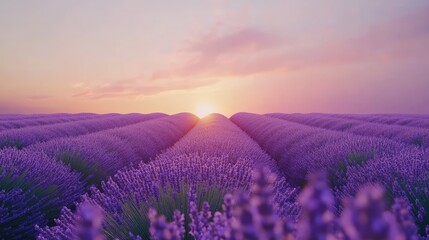 Obraz premium Lavender Field at Sunset