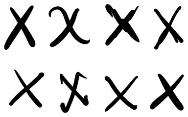 set of vector cross silhouettes