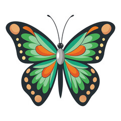 Cute beautiful color butterfly logo vector 2