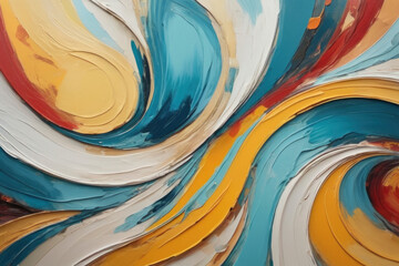 Abstract acrylic paint artwork, dynamic blend vibrant colors and bold brushstrokes, modern background. For contemporary art project, website backdrop, artistic presentation, creative design element