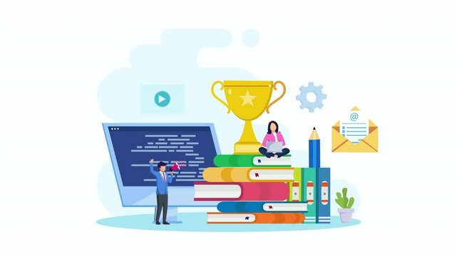 digital library 2d video animation 4k clip