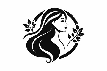 beauty care logo design  black silhouette vector art