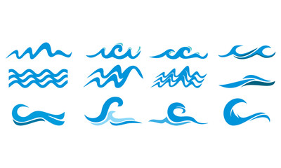 Fototapeta premium set water wave vector icon logo template