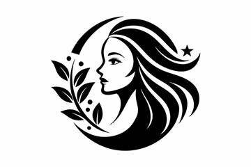 beauty care logo design  black silhouette vector art