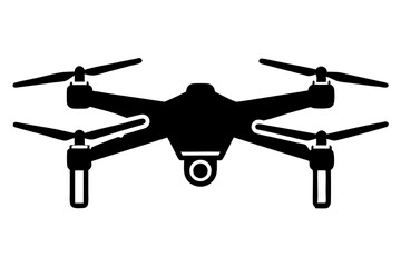 Modern Drone Silhouette Top View Vector Illustration - Compact Aerodynamic Design