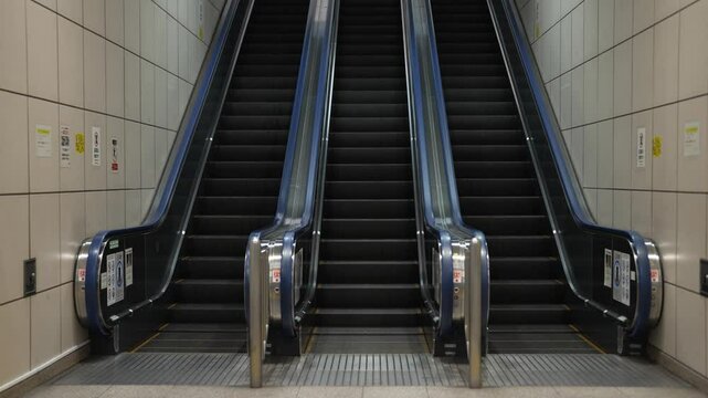 three one meter escalators station