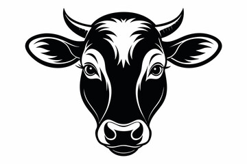 cow head black  silhouette vector icon