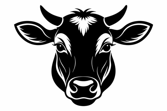 recommend clip art: cow head black  silhouette vector icon