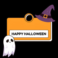 Happy halloween sign on black background