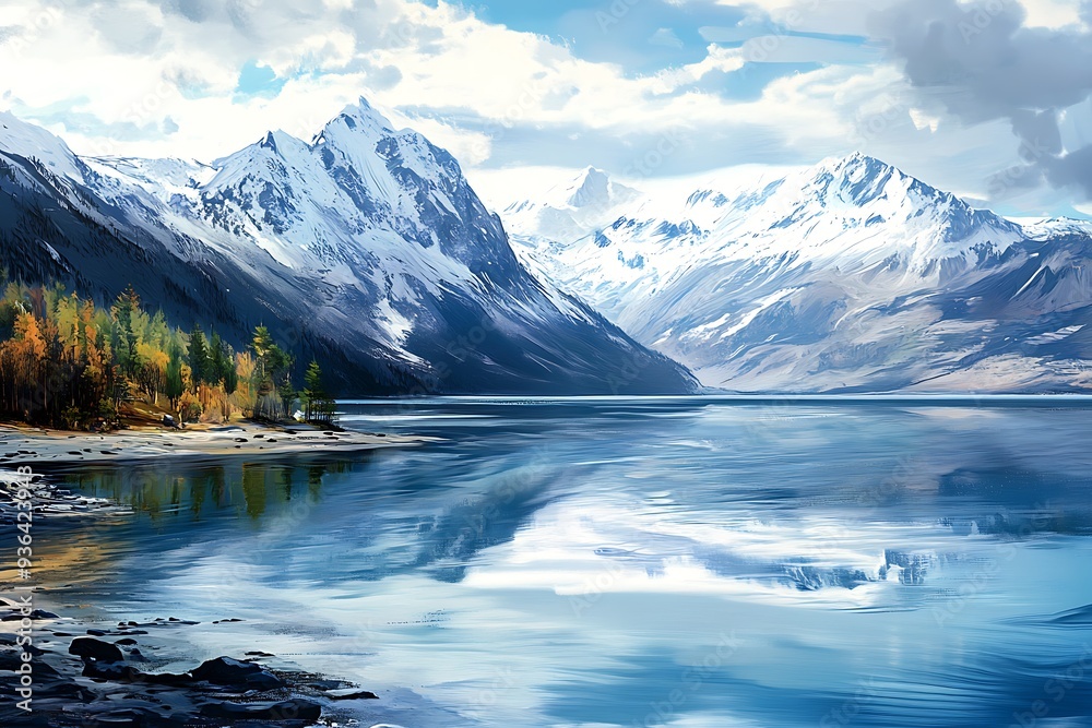 Canvas Prints landscape with lake