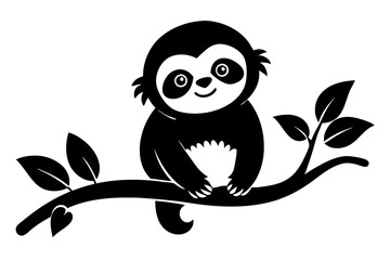 sloth vector silhouette, Sloth sleeping on a tree branch, sloth sleeping, t-shirt design, vector Illustration © Trendy CraftSVG 