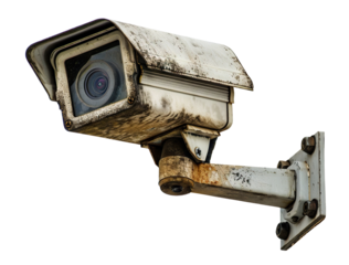  Rusty old security camera, cut out