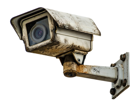  Rusty old security camera, cut out
