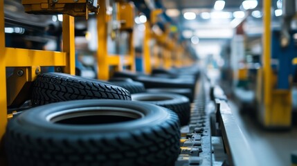 Fototapeta premium Automobile tire manufacturing plant