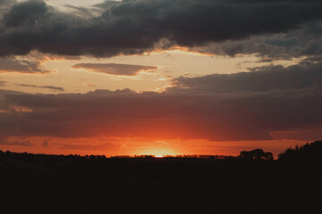 beautiful sunset landscape on the horizon