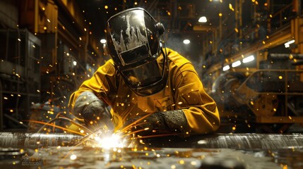 Welder in Protective Gear