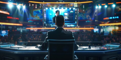 Man at a Gaming Tournament Stage