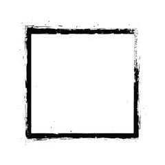 Black Brushstroke Frame on White Canvas