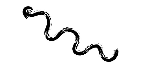 Hand drawn simple arrow drawn with wax crayon, chalk or charcoal. Uneven dry texture for underlining highlighting. Pencil drawn lines, strikethrough, grungy vector isolated on white