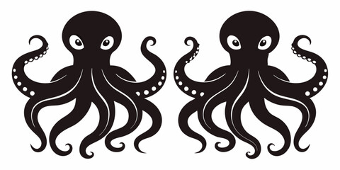 Octopus silhouette vector