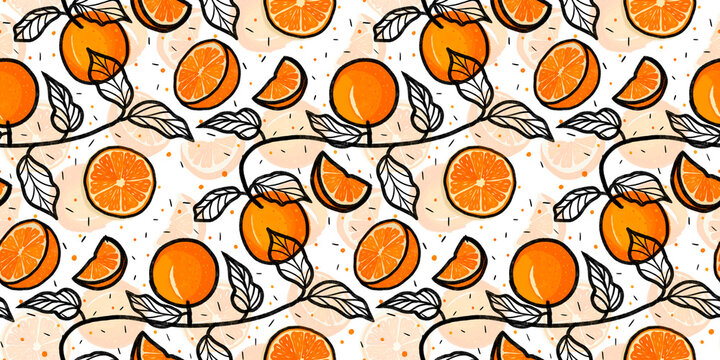 Seamless pattern with Orange