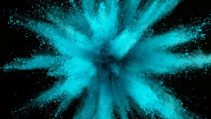 Feeze Motion of Blue Powder Explosion.