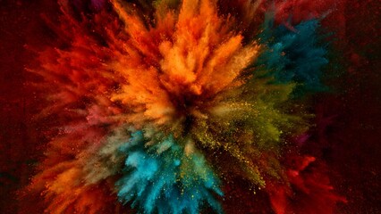 Feeze Motion of Colored Powder Explosion.