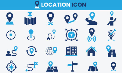 Map,directions,route,office,address,destination,campass,geolocation icons vector collection.
