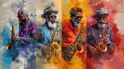 Abstract Photo Of A Man Playing The Saxophone On International Jazz Day