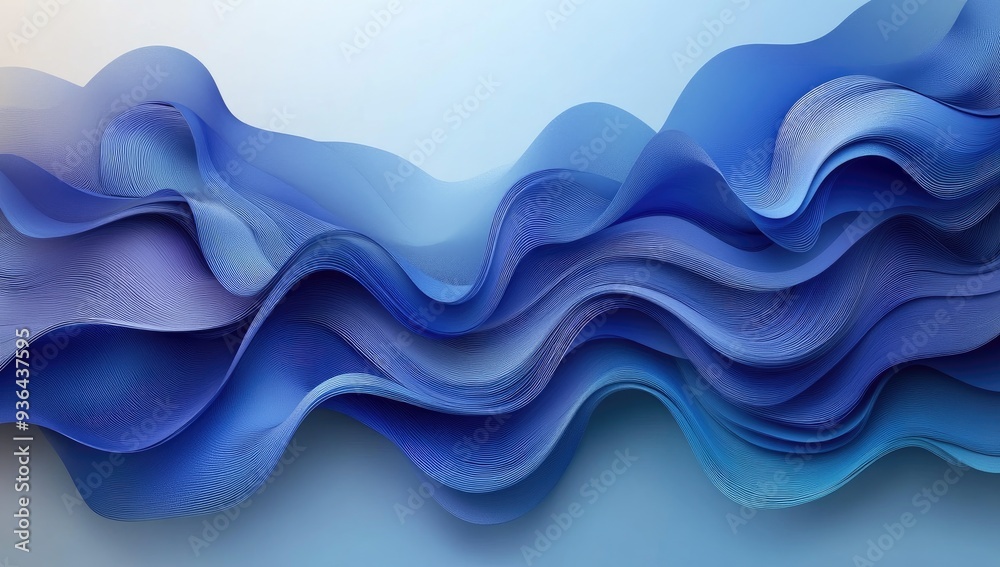 Poster abstract blue wave pattern