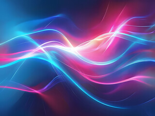 Abstract Light Waves, Close-Up Background in Blue, Pink, and Purple, Vibrant Light Wave Background, Abstract Colors in Motion