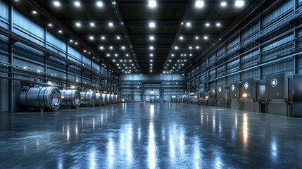 Vast Industrial Factory Interior