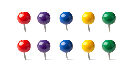 Round push pin isolated - transparent PNG premium pen tool cutout - various colors - pushpin - with and without shadows. Many colors. 04