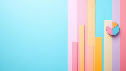 Business presentation with interactive components, right-aligned, pastel background, high resolution