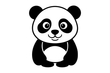 A cute panda art illustration on a white background 