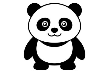 A cute panda art illustration on a white background 