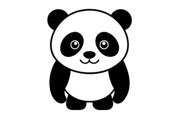 A cute panda art illustration on a white background 