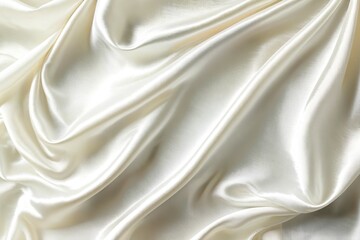 Obraz premium Close-up of soft white satin fabric with subtle texture and sheen