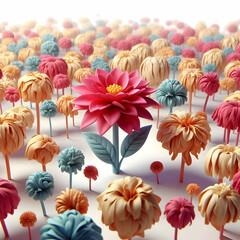 Business Success Concept: 3D Flying Briefcase and Bar Chart Vector Design - Icon Isolated on White Background