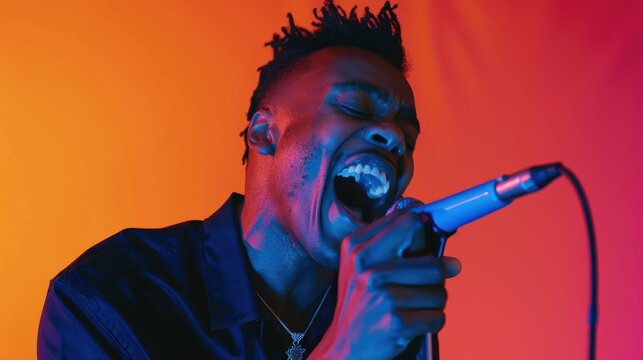 The passionate singer performing