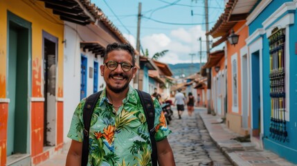 Obraz premium The man on colorful street