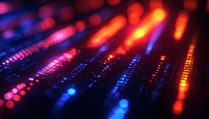 Obraz premium Abstract Neon Lights Bokeh Background.