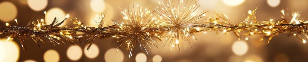 gold fireworks abstract banner concept